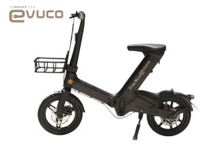 黒いフル電動自転車「FreeMile eVUCO」の全体像