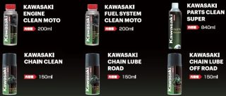 Kawasaki MOTUL ENGINE CLEAN, FUEL SYSTEM CLEAN, PARTS CLEAN, CHAIN CLEAN, CHAIN LUBE