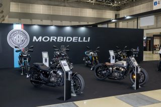 MORBIDELLI/MBPブランドのモーターサイクル展示ブース