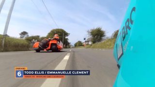 サイドカーレースのオンボードカメラからの視点