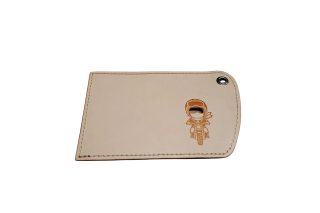 バイクに乗ったイラスト入りのレザー製品