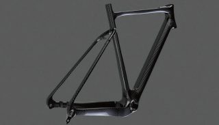 シンプルで洗練されたデザインのカーボン製自転車フレーム