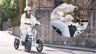 LBIRDに乗る女性と犬