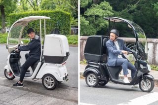 EVデリバリーを運転する男性たち