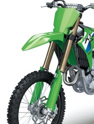 緑色のモトクロスバイクのフロント部分