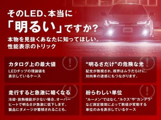 LEDライトの性能表示のトリックに注意喚起