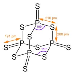 五硫化二リンの分子構造図