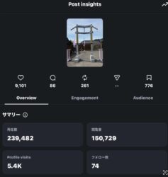 Instagram投稿のインサイトサマリー